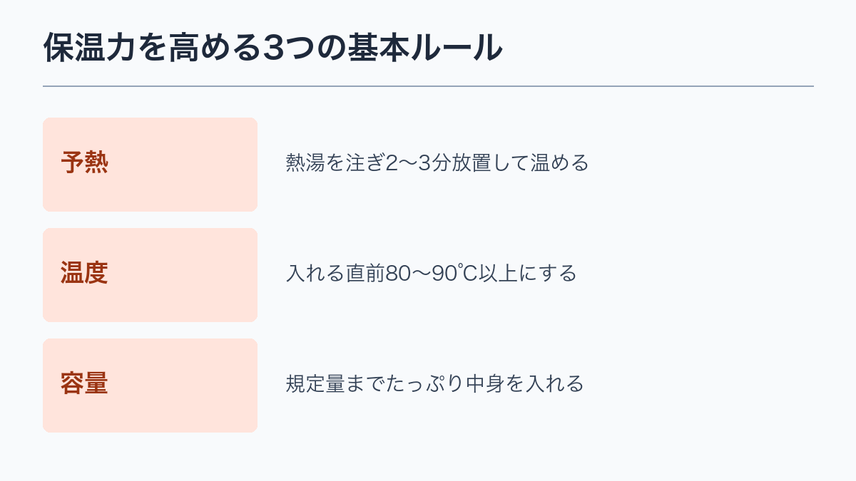 保温力を高める3つの基本ルール