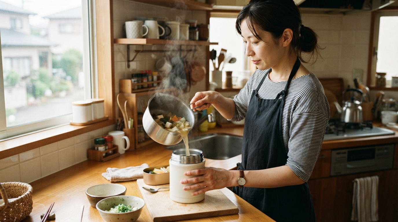 スープジャーが冷める原因と、お昼まで熱々を保つコツ