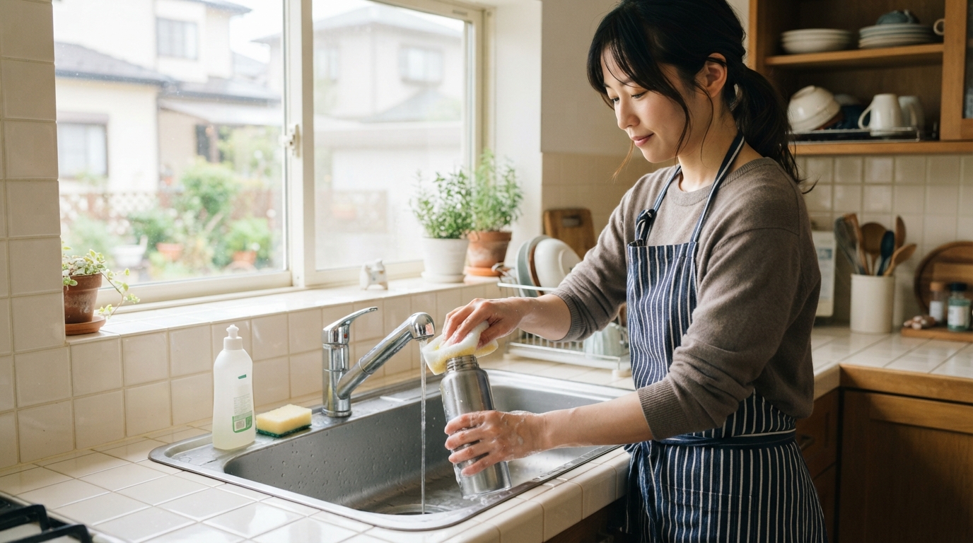 水筒のにおい・茶渋の落とし方とパッキンの手入れ