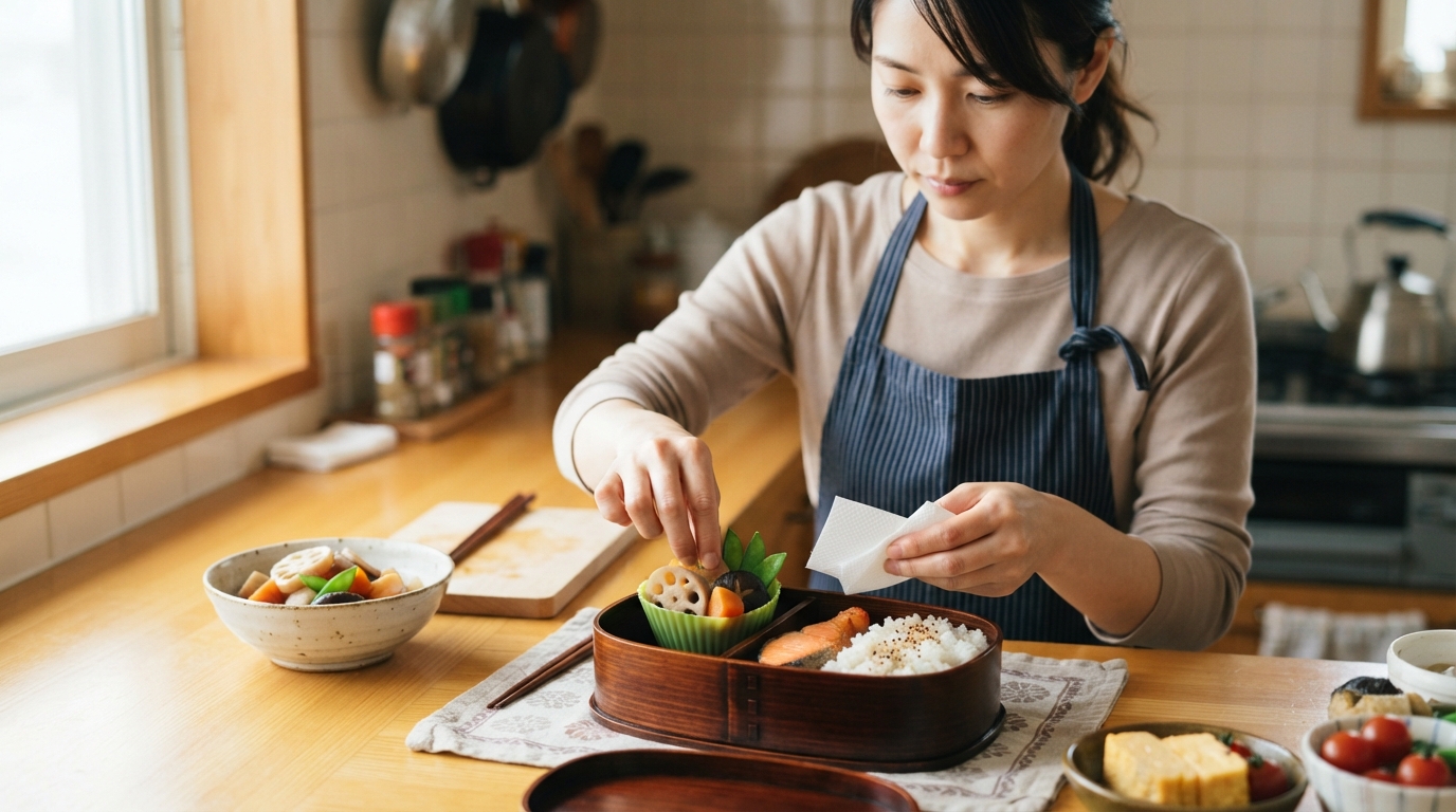 漏れやすいおかずの詰め方の工夫